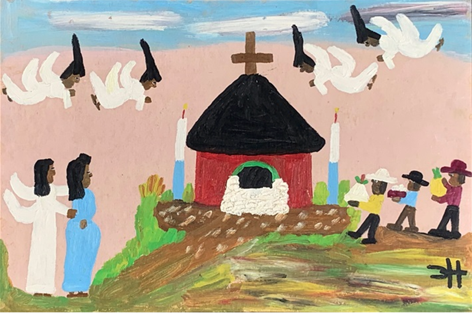 "Nativity Scene with Virgin Mary, Angels and Wise Men", Clementine Hunter, undated